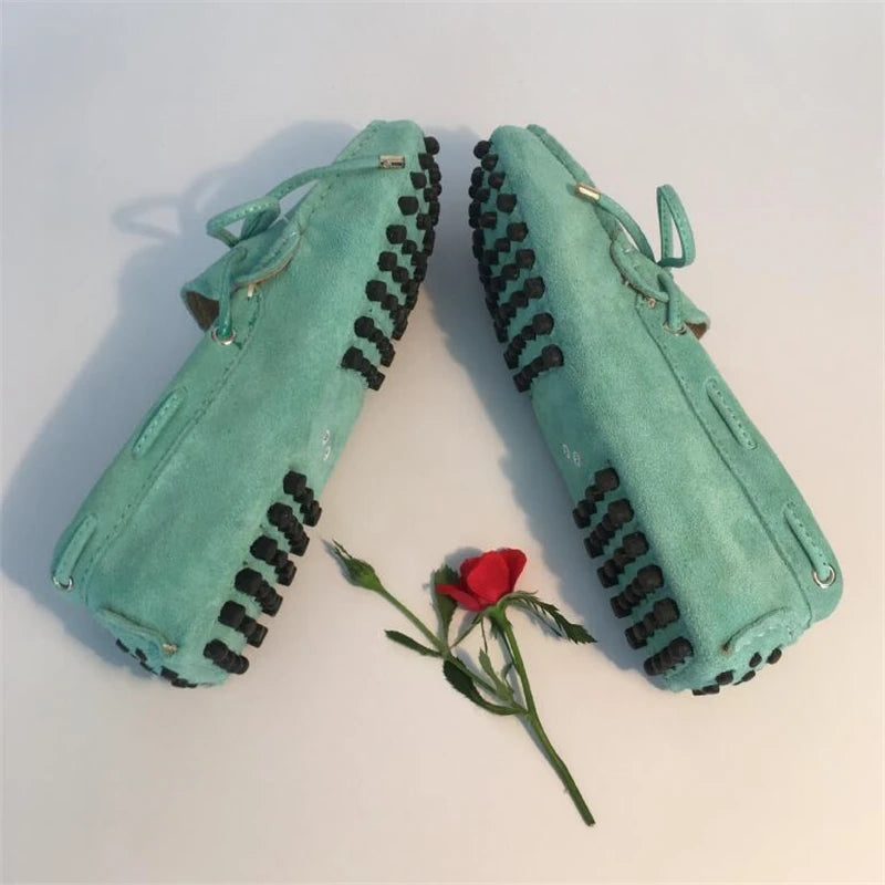 Women Shoes 100% Genuine Leather Round Toe Slip on Loafers Ladies Casual Shoes Comfortable Ballet Flats Female Footwear