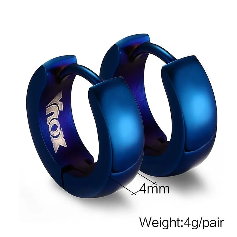 Punk Huggie Earrings for Men, Fashion Jewelry Stainless Steel Unique Small Hoop Earrings brincos masculinos
