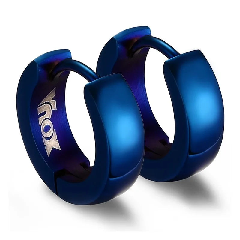 Punk Huggie Earrings for Men, Fashion Jewelry Stainless Steel Unique Small Hoop Earrings brincos masculinos