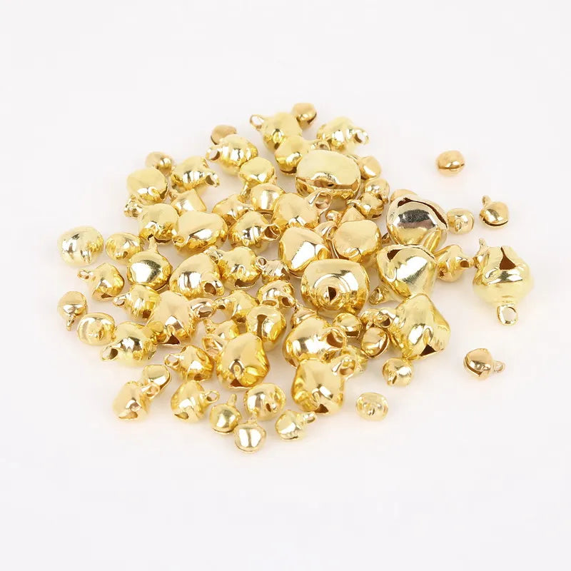 50-300Pcs Gold Jingle Bells Iron Pendants Hanging Christmas Tree Ornaments Christmas Decorations Party DIY Crafts Accessories