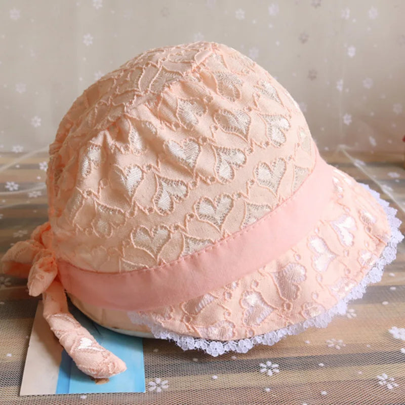 Girl Bucket Hat Cap for 3-12 Months Baby Girls Chiffon Bow Knot Style Kids Toddler Go Fishing Hats Floppy Chapeau