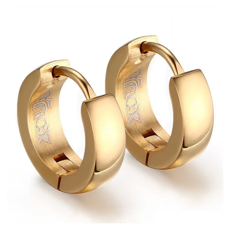 Punk Huggie Earrings for Men, Fashion Jewelry Stainless Steel Unique Small Hoop Earrings brincos masculinos