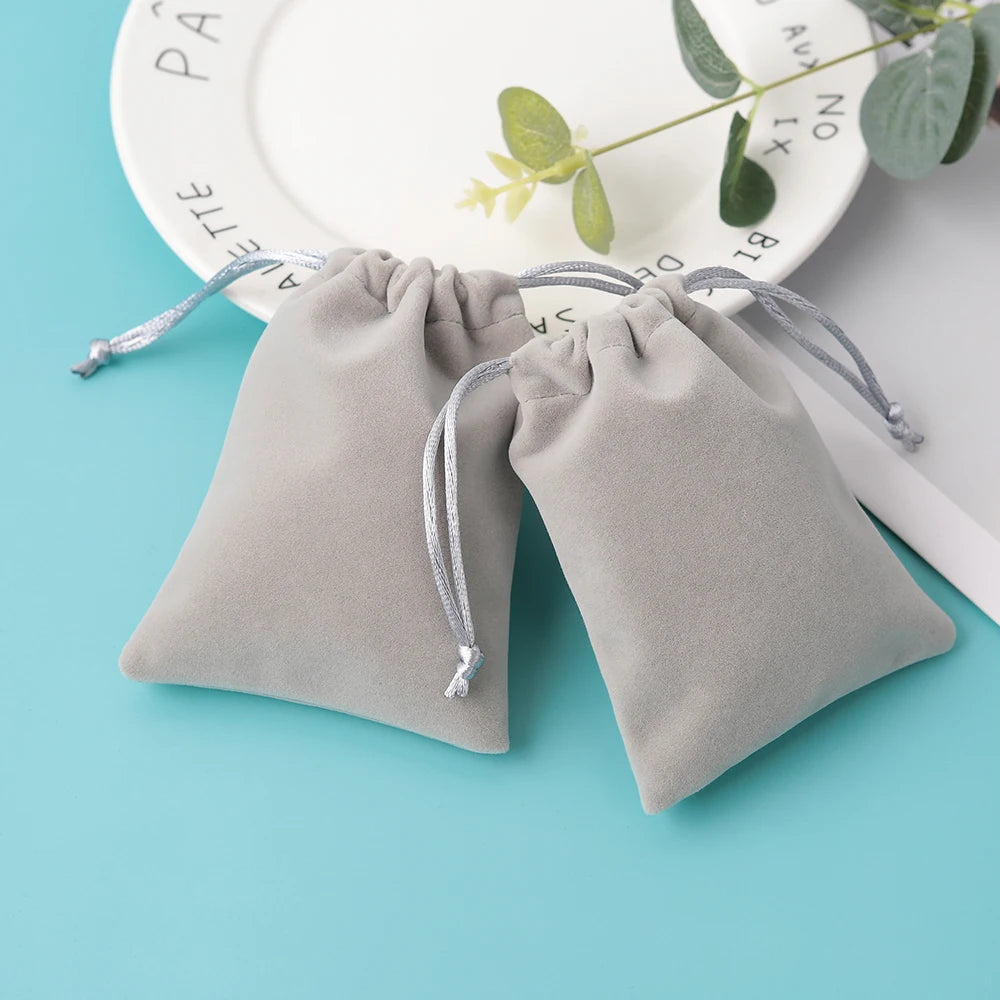 50Pcs Jewelry Packaging Pouches Velvet Drawstring Gift Bag for Wedding Christmas Party Decoration Eyelashes Makeup Storage Bags