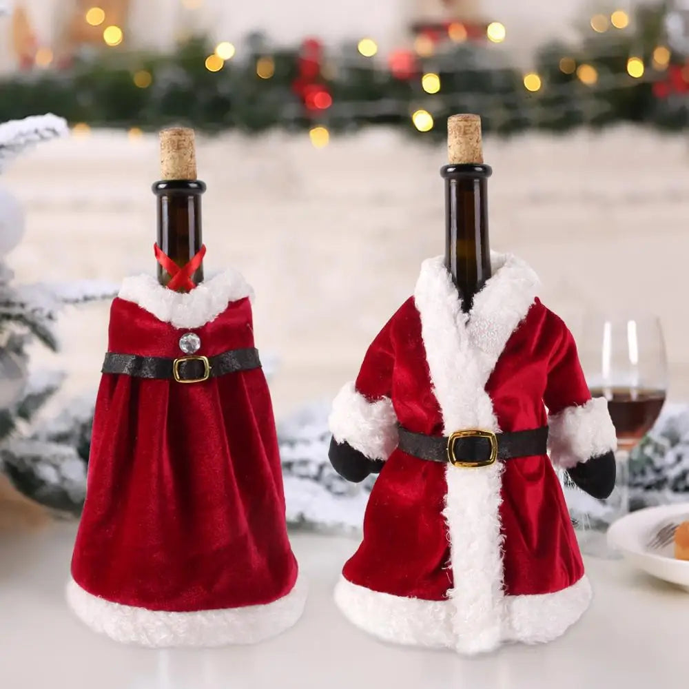 Christmas Wine Bottle Cover Merry Christmas Decorations For Home 2022 Christmas Ornament New Year 2023 Xmas Navidad Gifts