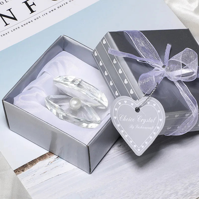 Valentines Day Gift Crystal Pearl Clam Wedding Gifts for Guests Girlfriend Boyfriend Baby Souvenirs Bridesmaid Gift Party Favors