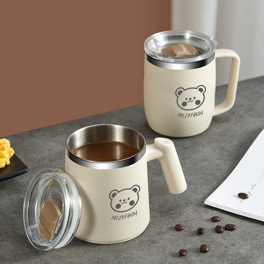 Cup Mug Coffee Cup with Lid 304 Stainless Steel Drinking Cup Tea Cup Men's and Women's Office Special Water Cup