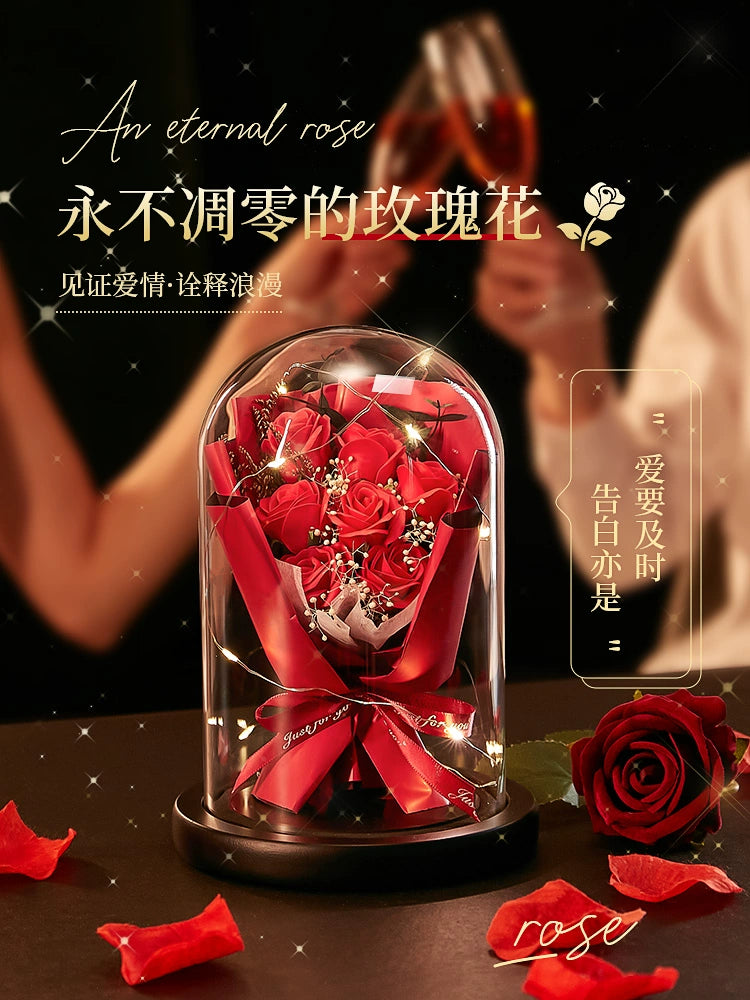 Birthday Gift for Girls New Year Valentine's Day for Girlfriend for Friends for Wife Practical Bouquet Preserved Fresh Flower