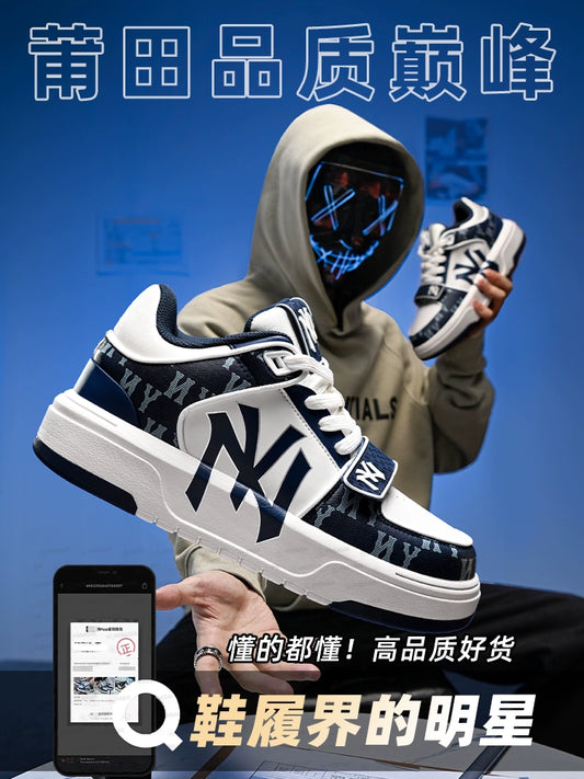 New York Yankees Navy Blue Vintage Skateboard Shoes Men's Shoes 2024 New Arrival Official Flagship Store Dad Shoes Women's Fashion Shoes