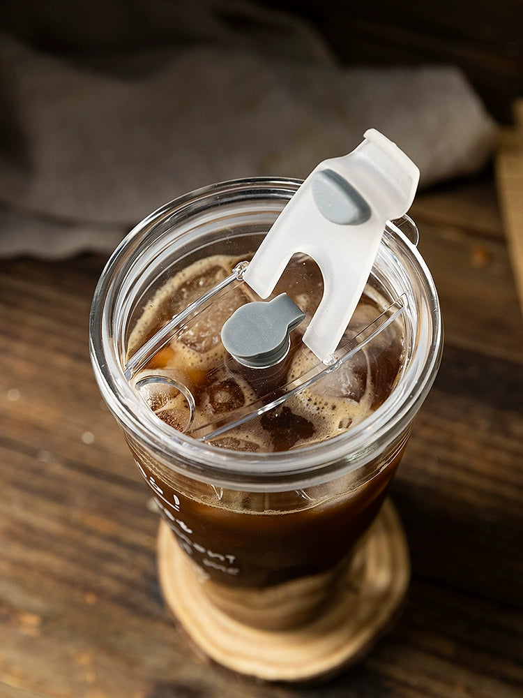 Carote Glass Water Cup Girls' Coffee Cup Ins Style High Temperature Resistant Beverage Scented Tea Breakfast Milk Cup Household