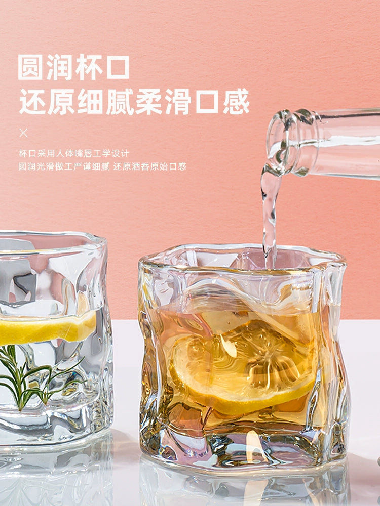 Good-looking Ins Style Glass Women's Wine Cup Special-Interest Design Coffee Cup Clear Water Cup Juice Drink Cup