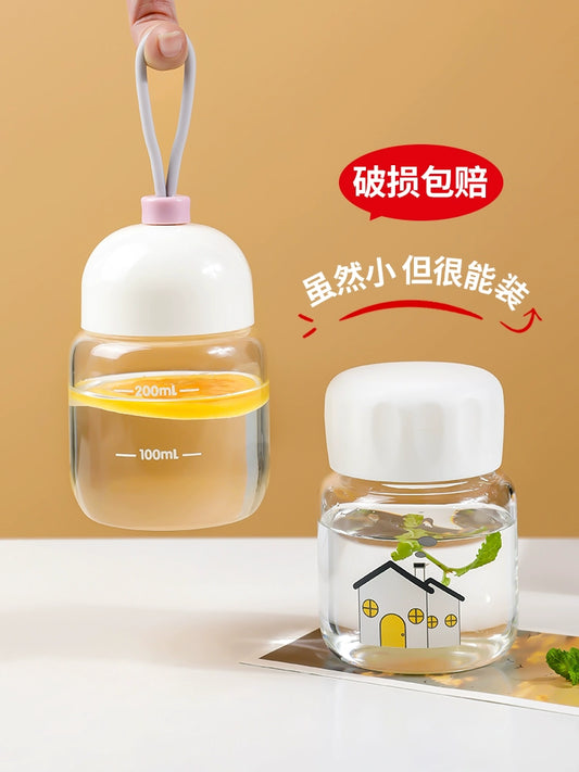 Mini Glass Cup Household High Temperature Resistant Chubby Cup Portable Small Water Cup Shake Cup Milk Coffee Cup Soybean Milk Cup