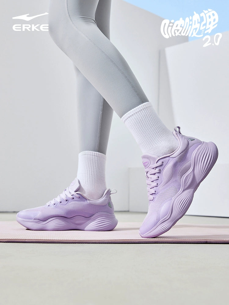 Hongxing Erke Women's Stretch 2 Running Shoes 2024 Spring and Summer Barefoot Sports Shoes Shock-Absorbing Soft Bottom Running Shoes Sneaker Women