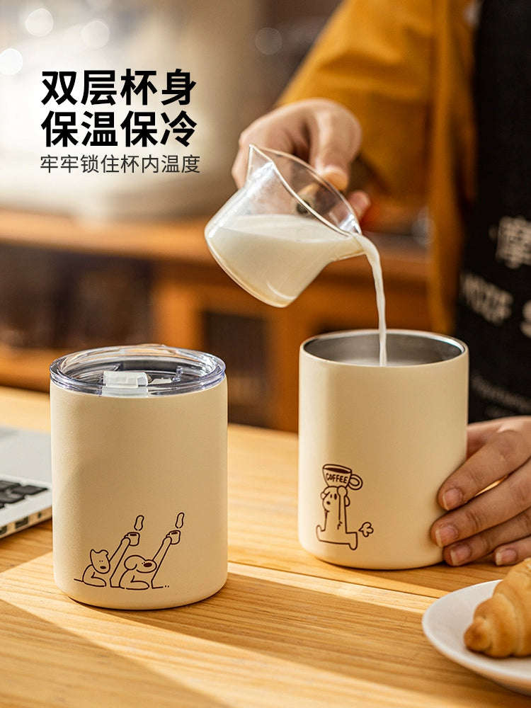 Modern Housewife Mog Series Vacuum Cup for Girls Good-looking Coffee Cup Portable Portable Portable Stainless Steel Water Cup