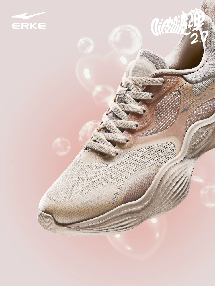 Hongxing Erke Women's Stretch 2 Running Shoes 2024 Spring and Summer Barefoot Sports Shoes Shock-Absorbing Soft Bottom Running Shoes Sneaker Women