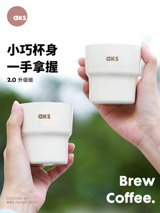 Aksxgaga Outdoor Drinking Glass Coffee Cup Tumbler Good-looking Camping Portable Stainless Steel Small Cup Tea Cup
