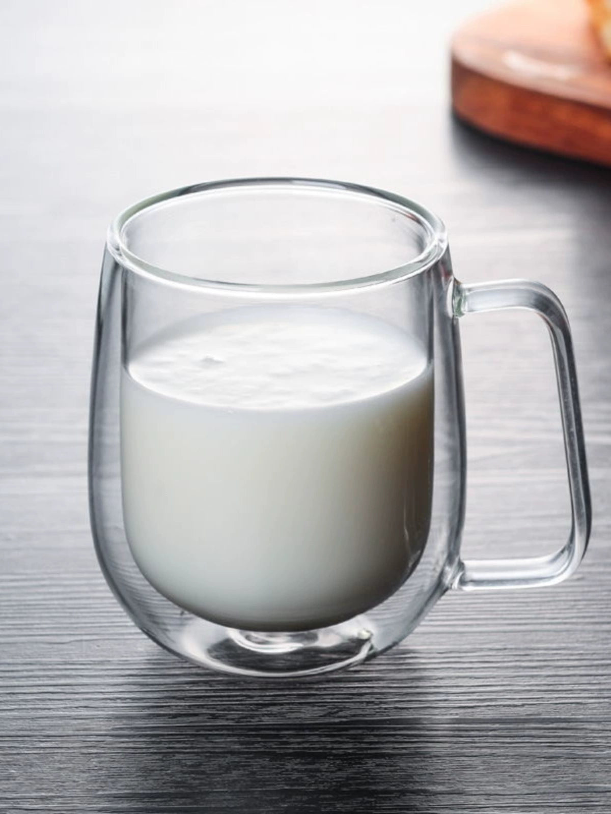 Heat Resistant Glass Double-Wall Insulated Cup Household Cups Cold Drink with Handle and Lid Milk Cup Glass Coffee