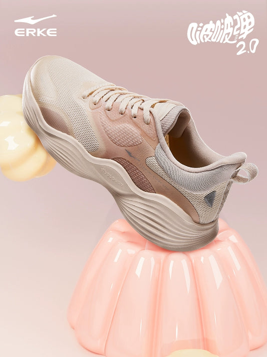 Hongxing Erke Women's Stretch 2 Running Shoes 2024 Spring and Summer Barefoot Sports Shoes Shock-Absorbing Soft Bottom Running Shoes Sneaker Women