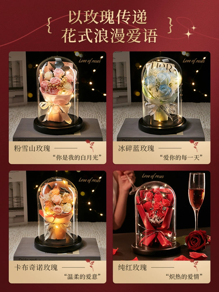 Birthday Gift for Girls New Year Valentine's Day for Girlfriend for Friends for Wife Practical Bouquet Preserved Fresh Flower