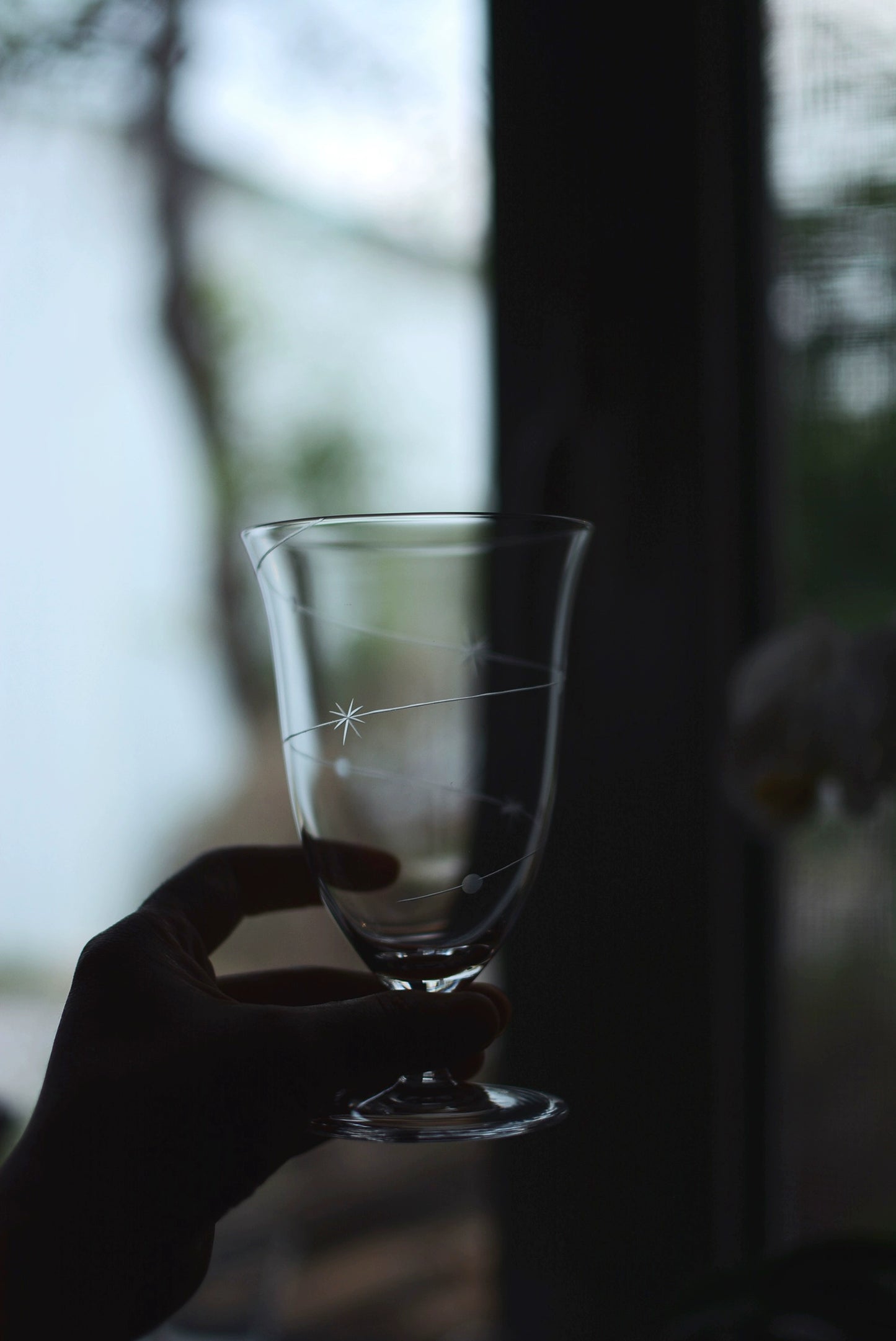 Heresmemory Camus Say Artificial Hand Carved Star Rail Glass Cup Juice Coffee Cup Dessert Wine Goblet