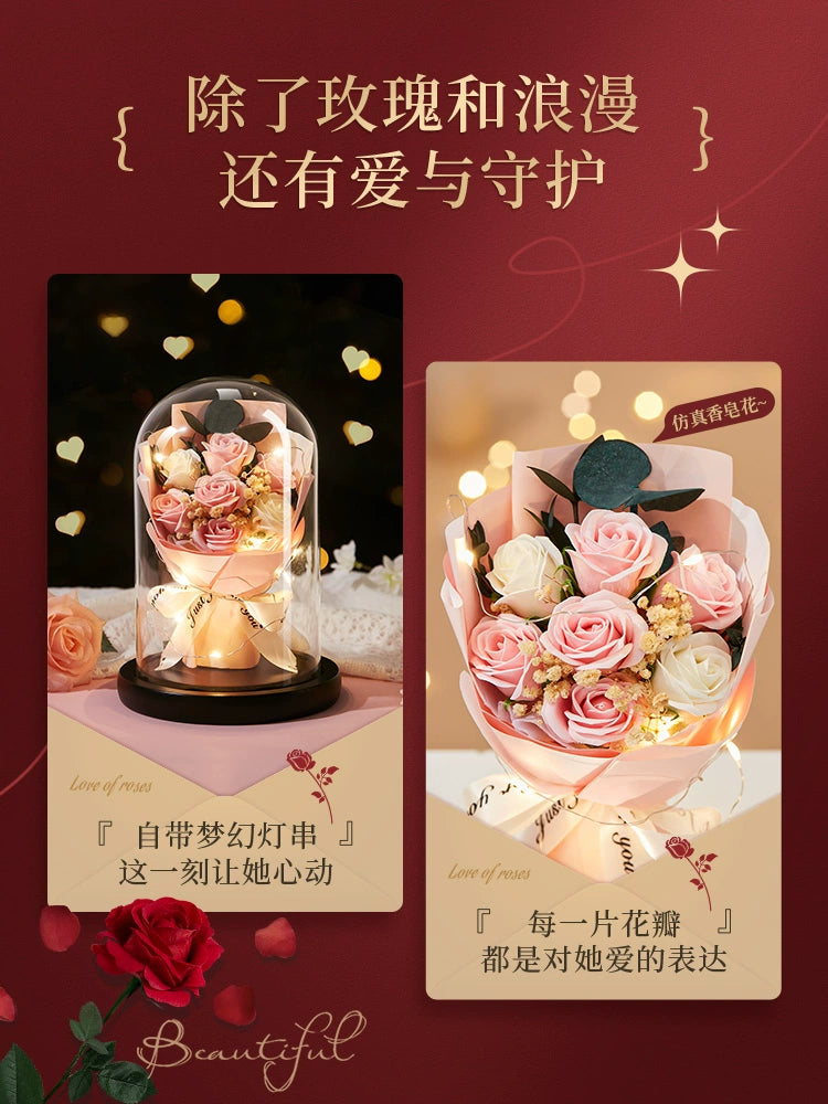 Birthday Gift for Girls New Year Valentine's Day for Girlfriend for Friends for Wife Practical Bouquet Preserved Fresh Flower