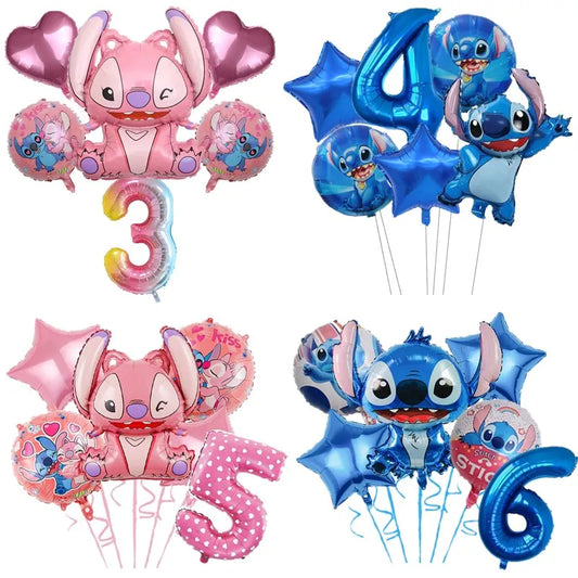 Disney Lilo&Stitch Pink Foil Balloon Boy Girl Birthday Party Decorations Inflatable Helium Globos Baby Shower DIY Party Supplies