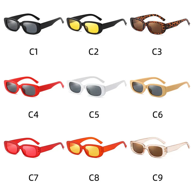New Vintage Oval Sunglasses Woman Luxury Brand Small Rectangle Sun Glasses Female Small Ellipse Eyewear UV400 Oculos De Sol