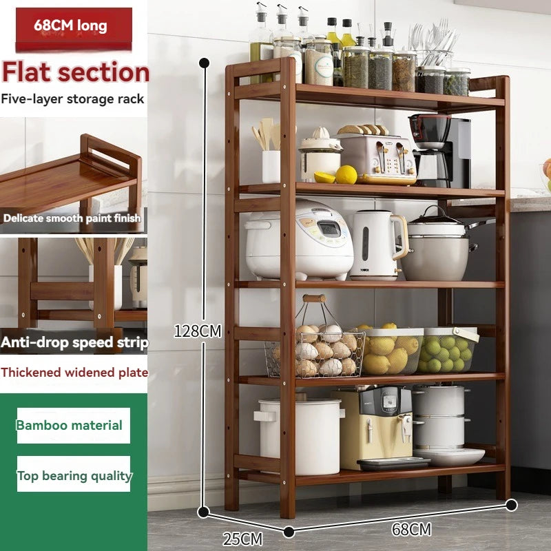 Kitchen shelf, floor standing multi-layer product collection, household pot seasoning shelf, fruit and vegetable bowl and dish