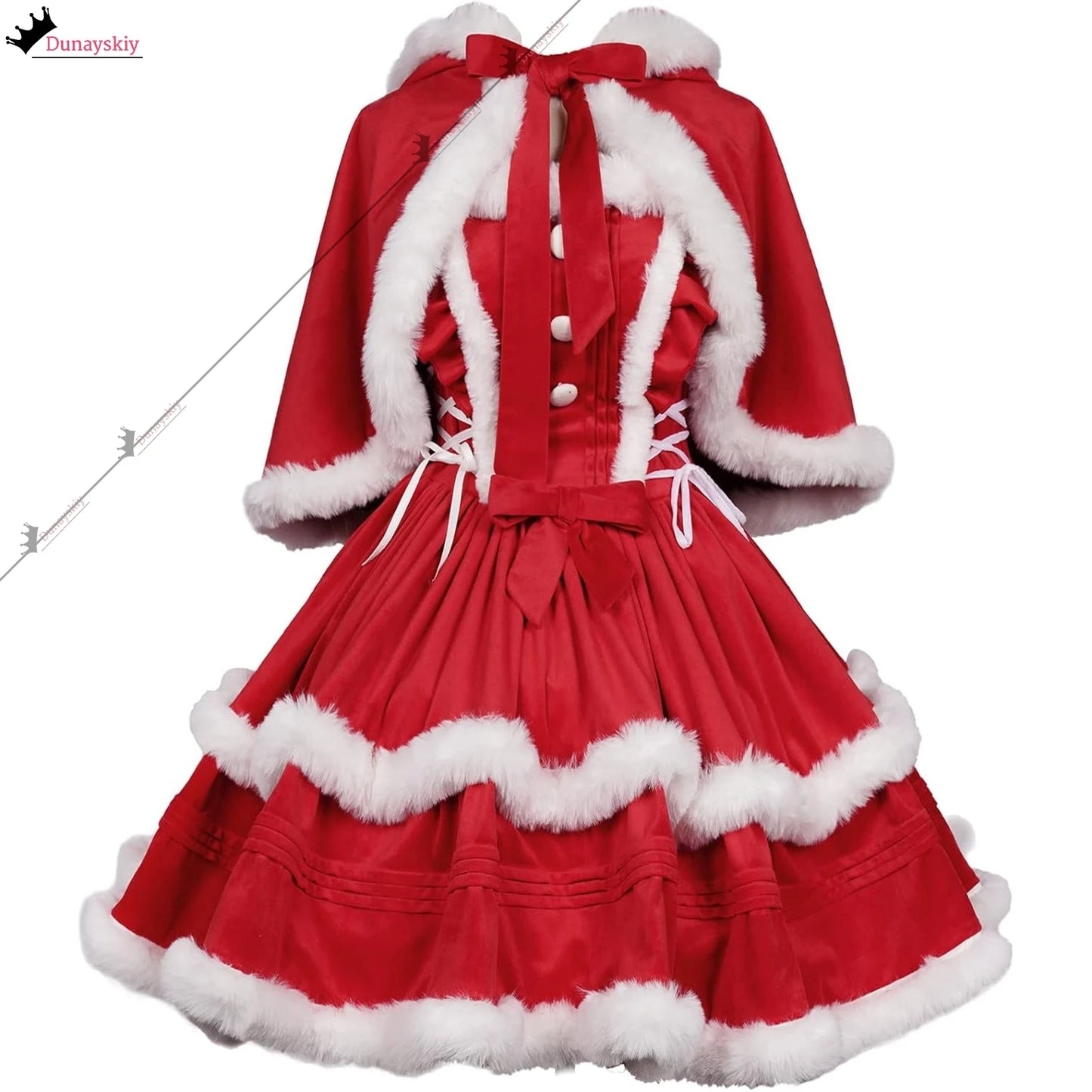 Christmas Skirt COSPLAY Dress Christmas Little Red Riding Hood Dress Strap Skirt with Small Shawl Sexy Christmas Costume Woman