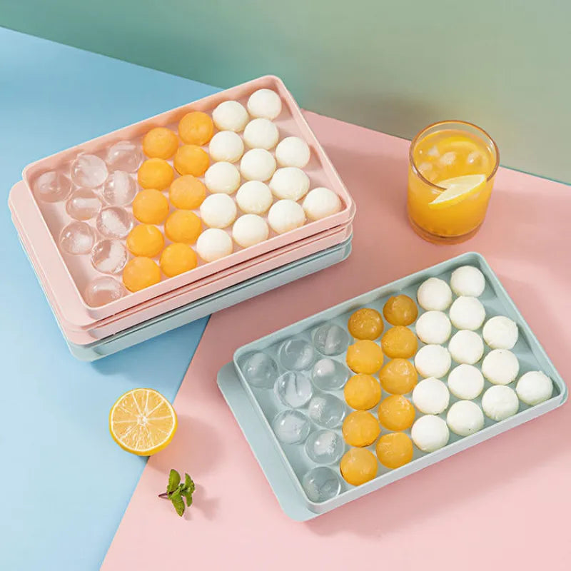 33 Ice Boll Hockey PP Mold Frozen Whiskey Ball Popsicle Ice Cube Tray Box Lollipop Making Gifts Kitchen Tools Accessories