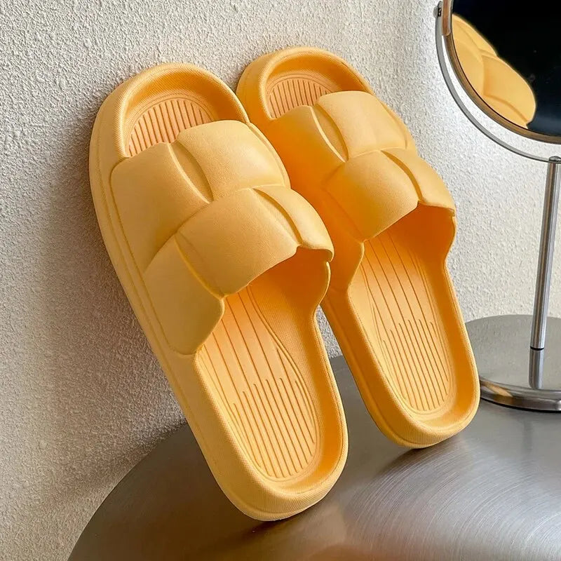 Thick Sole Flat Bottom Bathroom Home Slippers Fashion Soft Sole EVA Indoor Women Sandals Summer Non Slip Herringbone Slippers