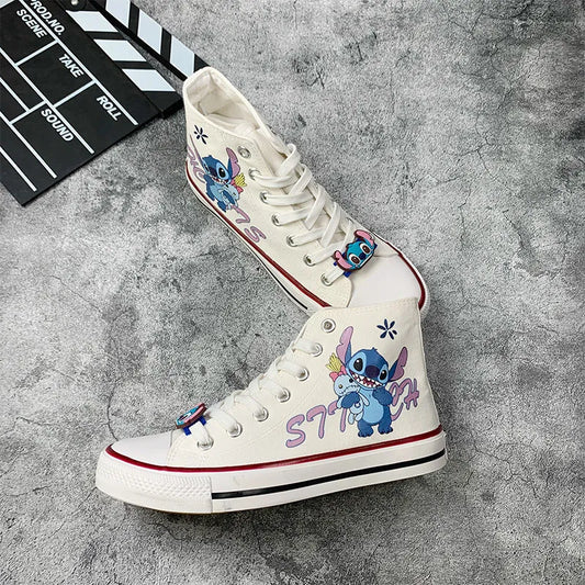 Lilo & Stitch Canvas Shoes Cute Cartoon Little Monster Pattern Shoes Fashion Casual Sports High and Low Canvas Shoes