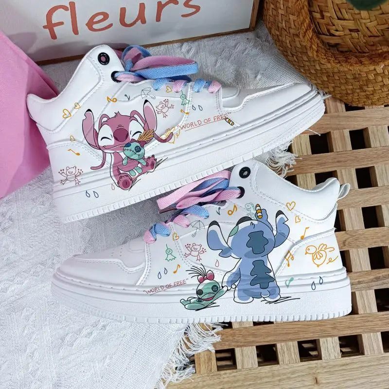 Kawaii Lilo & Stitch High-Top Breathable Stitch Sneakers Casual Breathable Board Women's Shoes Children Casual Sneakers Gift