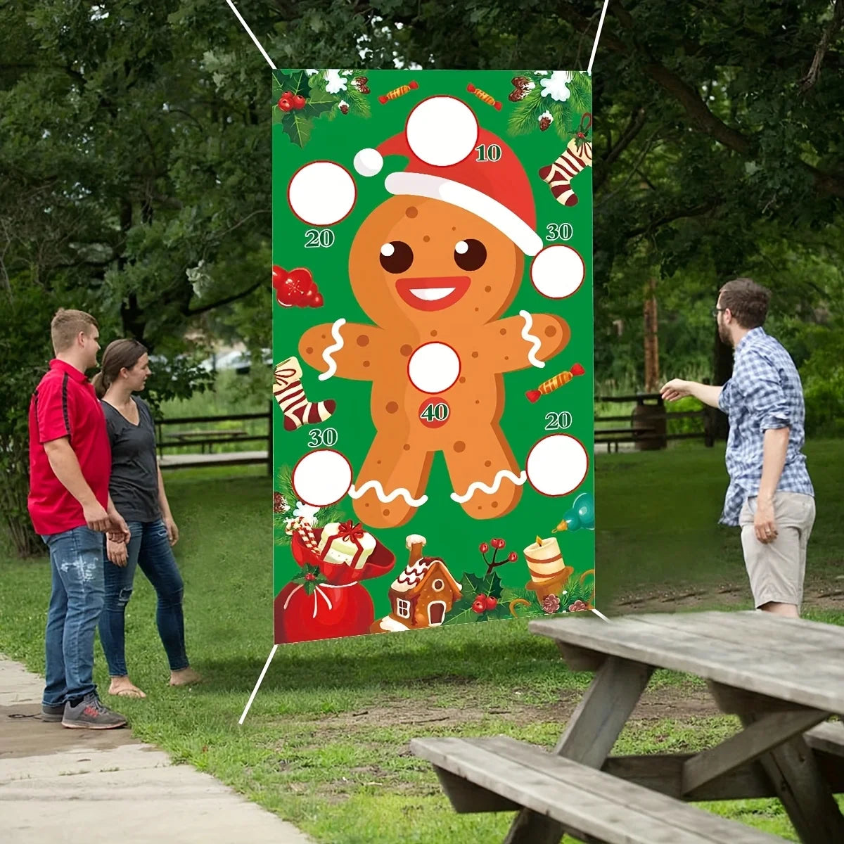 Christmas Fun Throwing game Background Cloth ，fun background cloth Christmas Party Decoration Background Cloth