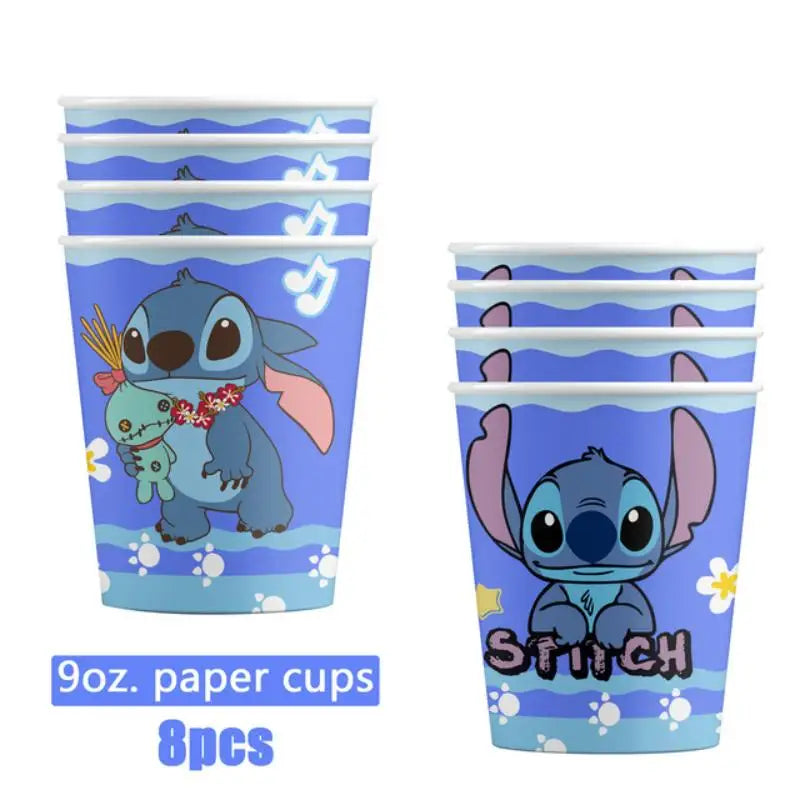 Lilo Stitch Birthday Party Decorations Disposable Tableware Include Plate Tablecloth Banner Balloon For Kid Baby Shower Supplies