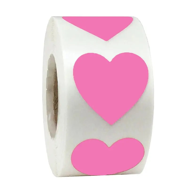 500Pcs/Roll Heart Sticker Valentines Day Decoration Candy Bag Seal Sticker Birthday Party Gift Packaging Cute Stationery Sticker