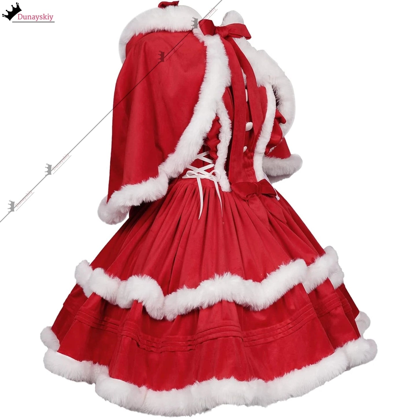 Christmas Skirt COSPLAY Dress Christmas Little Red Riding Hood Dress Strap Skirt with Small Shawl Sexy Christmas Costume Woman