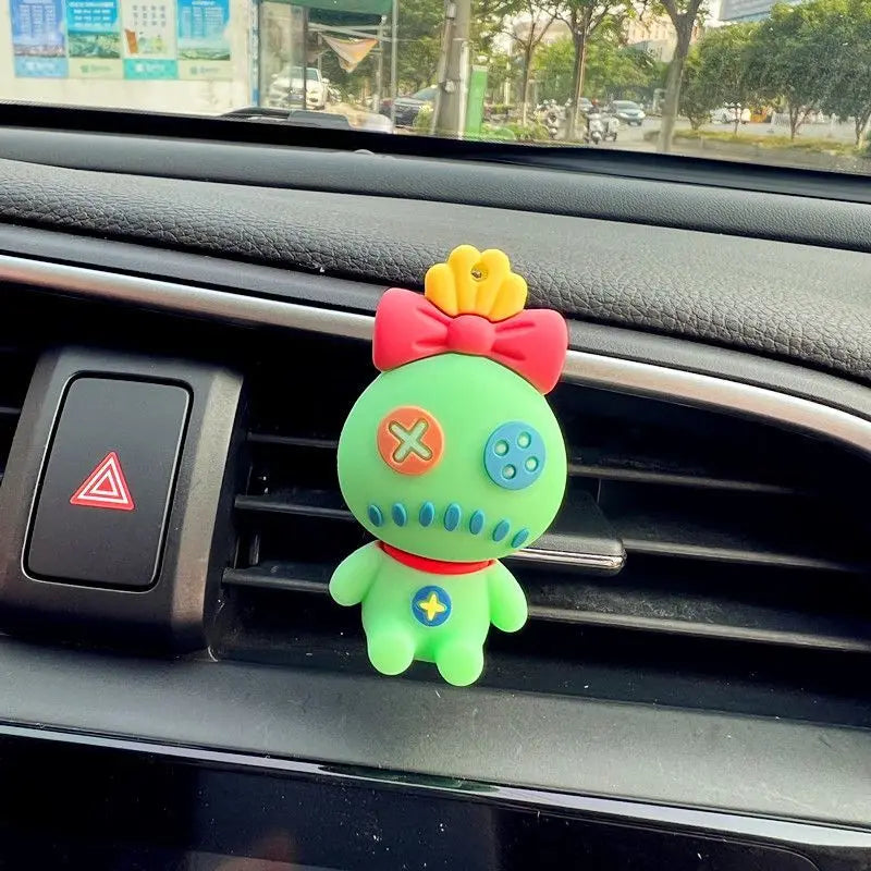 Stitch new car creative personalized cartoon decoration for men and women car air outlet purifying air aromatherapy holiday gift