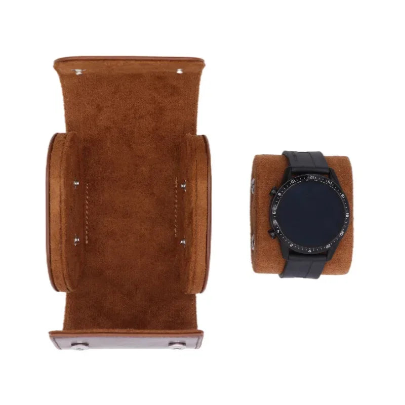 Watch Roll Travel Case for Storage Organizer, Anti-Scratching 3-Digit Watch Box for Men Women Jewelry Necklace Bracelet Display