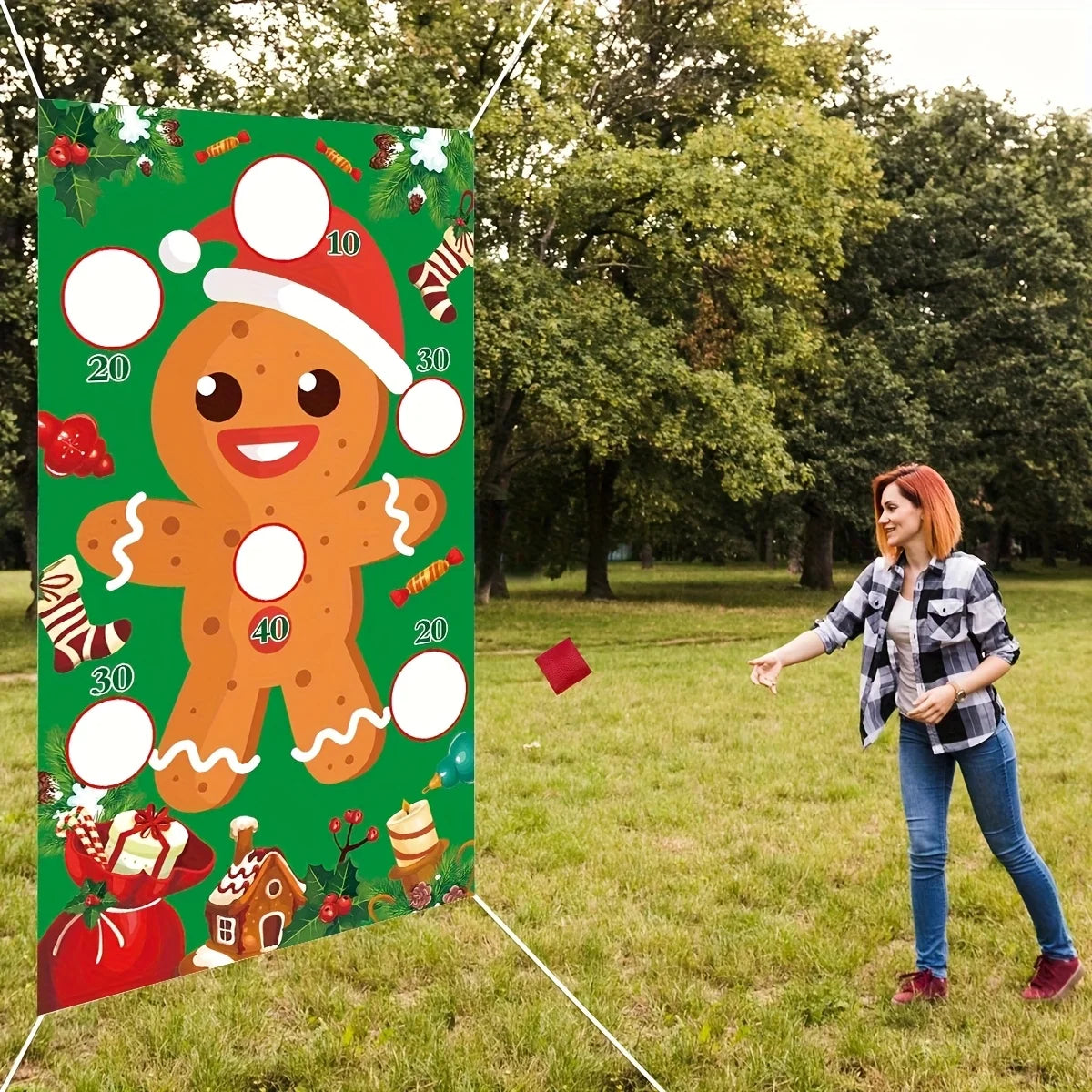 Christmas Fun Throwing game Background Cloth ，fun background cloth Christmas Party Decoration Background Cloth