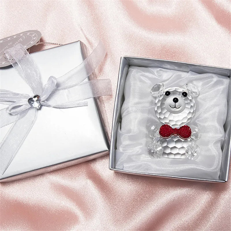 Valentines Day Gift Crystal Glass Bear I Love You Best Gifts for Girlfriend Boyfriend Wedding Gift for Guests Bridesmaid Gift