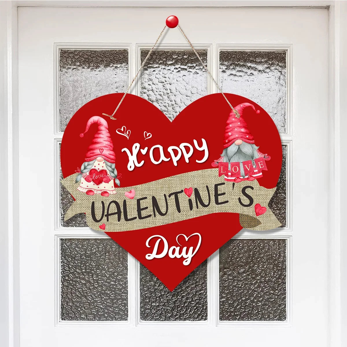 2024 Valentine's Day Love Heart Door Sign Pendants Welcome 14 February Lovers Party DIY Be Mine Happy Valentine Party Home Decor