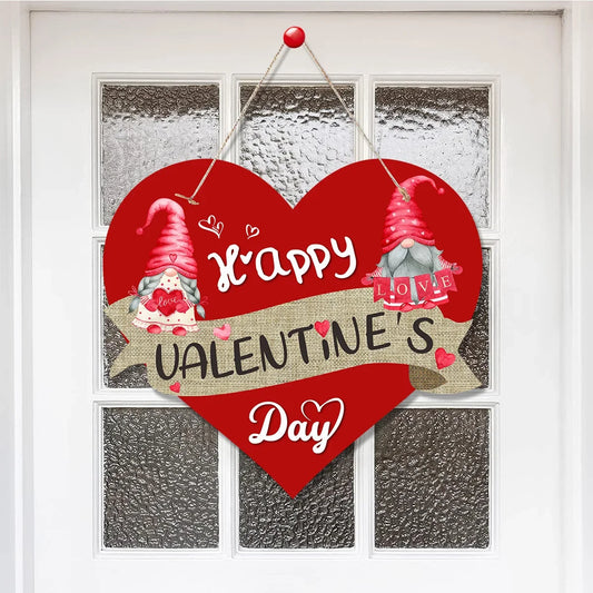 2024 Valentine's Day Love Heart Door Sign Pendants Welcome 14 February Lovers Party DIY Be Mine Happy Valentine Party Home Decor