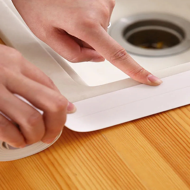PVC Waterproof Wall Sticker Self Adhesive Sink Stove Crack Strip Kitchen Bathroom Bathtub Corner Sealant Tape Waterproof