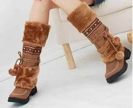 Winter Warm Thickened Fur Over Knee High Heel Boots Women Shoes Fashion Sexy Botas Long Woman Footwear AH053 size 35-40 ghu89