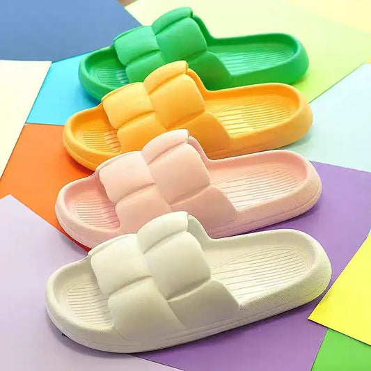 Thick Sole Flat Bottom Bathroom Home Slippers Fashion Soft Sole EVA Indoor Women Sandals Summer Non Slip Herringbone Slippers