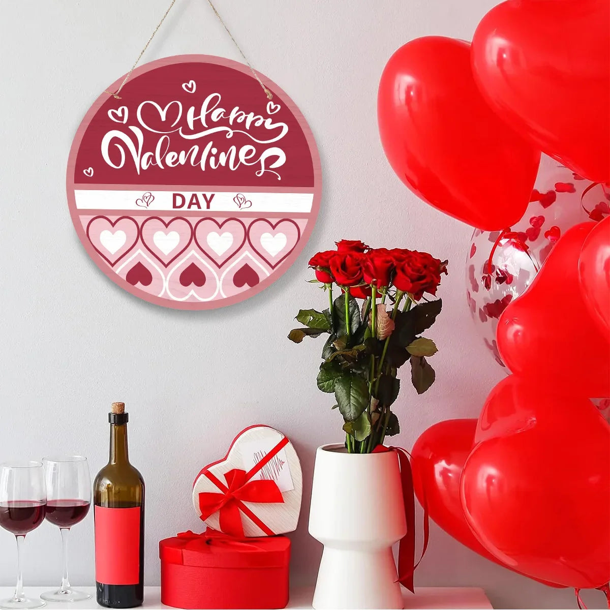 2024 Valentine's Day Love Heart Door Sign Pendants Welcome 14 February Lovers Party DIY Be Mine Happy Valentine Party Home Decor