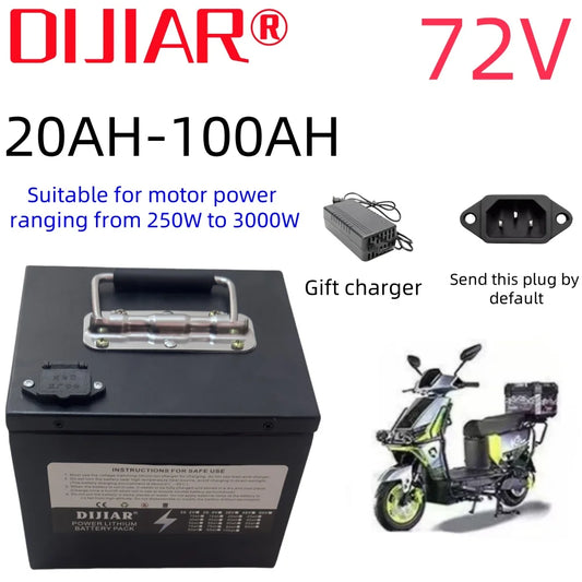Air express delivery, 72V40AH, 18650 lithium battery, sufficient capacity, strong power, metal shell, suitable for 250-3000W