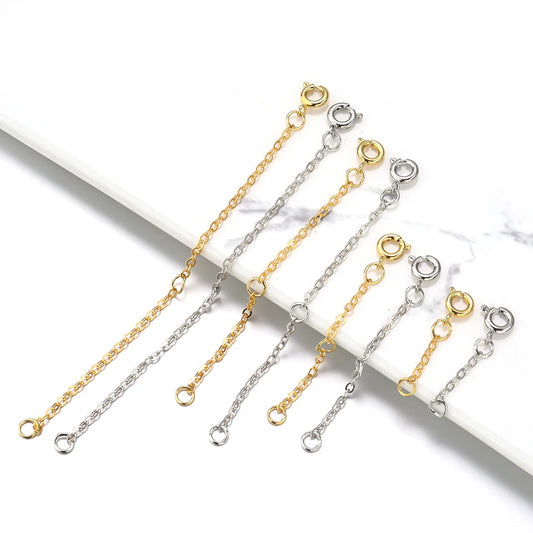 3 strip/set Extension Chain Adjustable Link Chains 4 Size Spring Buckle Necklace Bracelet Chain Extension for Jewelry Making