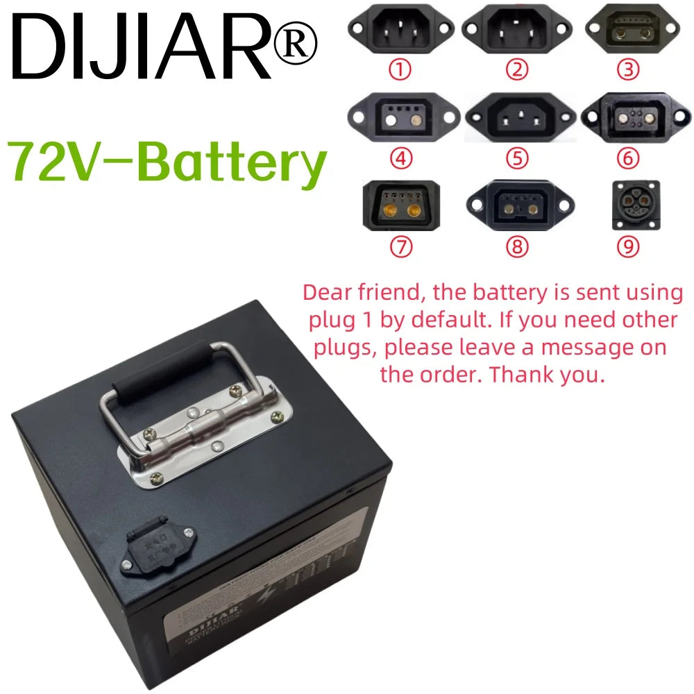 Air express delivery, 72V40AH, 18650 lithium battery, sufficient capacity, strong power, metal shell, suitable for 250-3000W