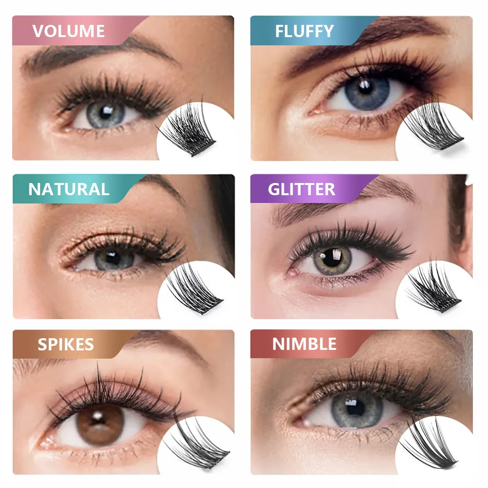 YUANZHIJIE Wholesale Soft Ribbon Segmented False Bundles Eyelashes DIY Individual Clusters Lash Extensions Faux Mink Lashes